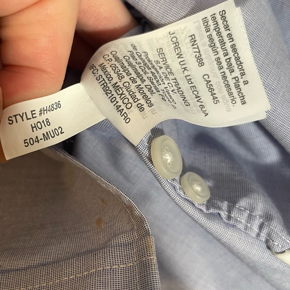 J Crew Men's Ludlow Dress Shirt Size L 16 1/2 - 35 Blue Slim Fit Button Down EUC - Picture 6 of 11